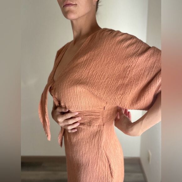 ASOS Dress Seersucker Clay Dolman Sleeve Plus Size US 16 - Picture 5 of 11